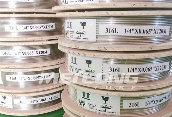 NACE MR0175 / ISO15156 SS हाइड्रोलिक ट्यूबिंग सीमलेस SS316L ASTM A269 स्टील ट्यूब कॉइल