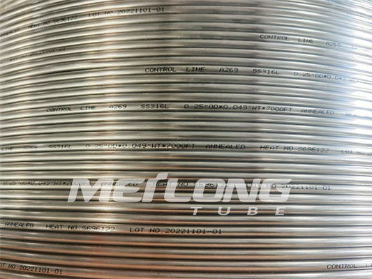 ISO15156 हाइड्रोलिक कंट्रोल लाइन 3 / 8 '' OD X 0.065 '' WT केमिकल इंजेक्शन लाइन